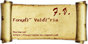 Fonyó Valéria névjegykártya