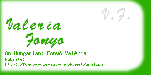 valeria fonyo business card